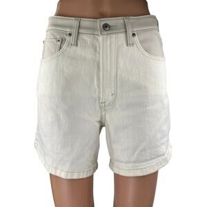Abercrombie & Fitch The Dad Women's White High Waisted Denim Jean Shorts Size 28